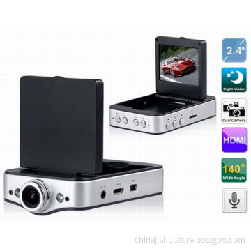 X5 720p 2.4 Inch Ltps TFT Screen Dual-Lens Car Drive Recorder with Infrared Night Vision and Rear Camera (JH_CVR_066)